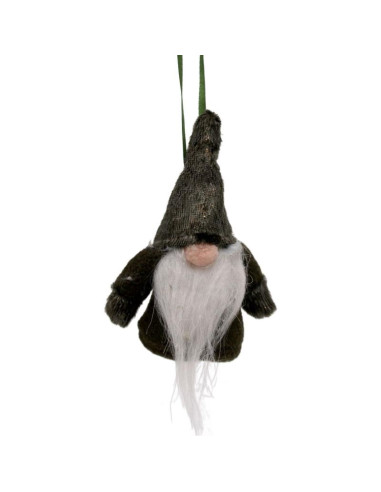 Zawieszka dekoracyjna mikołaj z rączkami 11cm zielony