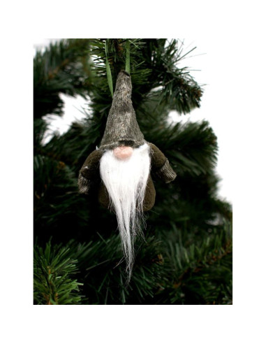 Zawieszka dekoracyjna mikołaj z rączkami 11cm zielony