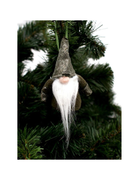 Zawieszka dekoracyjna mikołaj z rączkami 11cm zielony