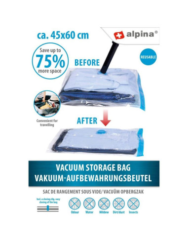 Worek próżniowy do przechowywania ubrań, pościeli 45x60cm alpina