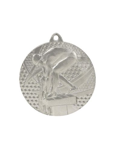 Medal srebrny- pływanie - medal stalowy