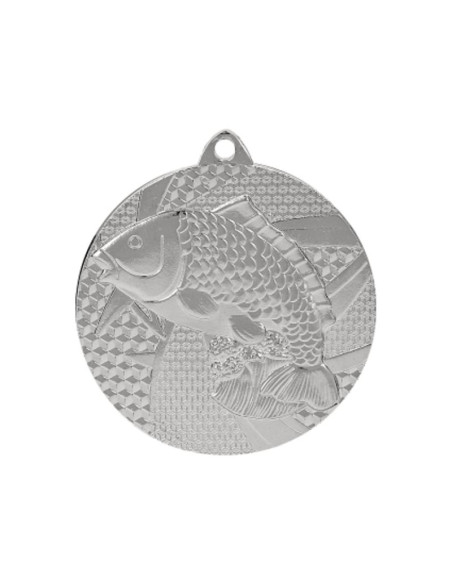 Medal srebrny- wędkarstwo - ryba - medal stalowy