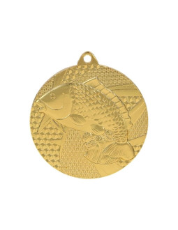Medal złoty- wędkarstwo - ryba - medal stalowy