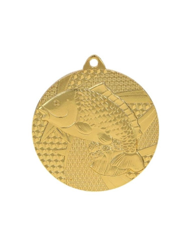 Medal złoty- wędkarstwo - ryba - medal stalowy