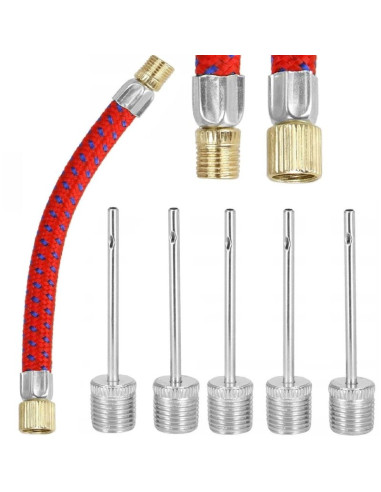 Zestaw igieł 5szt z wężykiem do pompki piłki enero