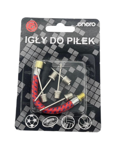 Zestaw igieł 5szt z wężykiem do pompki piłki enero