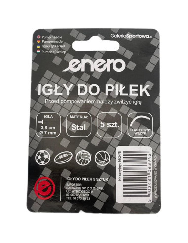 Zestaw igieł 5szt z wężykiem do pompki piłki enero