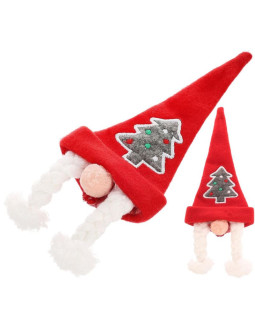 Świąteczna ozdoba pani mikołaj pokrowiec na butelkę sztućce serwetki