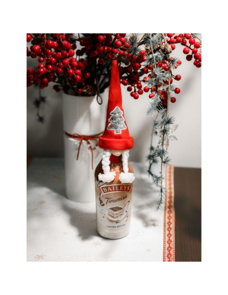 Świąteczna ozdoba pani mikołaj pokrowiec na butelkę sztućce serwetki