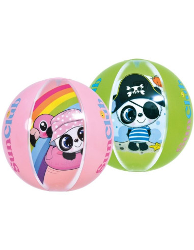 Piłka plażowa dmuchana panda 40cm 53014 różowy