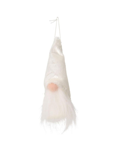 Zawieszka dekoracyjna mikołaj 11cm biały