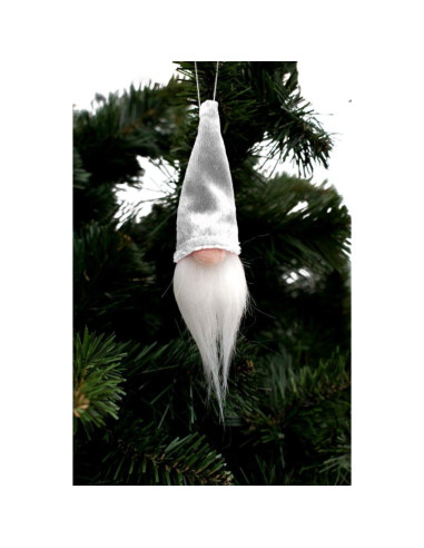 Zawieszka dekoracyjna mikołaj 11cm biały