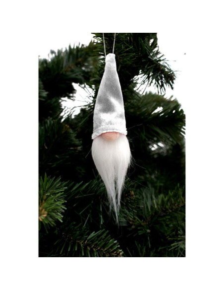 Zawieszka dekoracyjna mikołaj 11cm biały