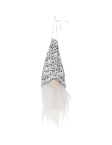 Zawieszka dekoracyjna mikołaj 11cm cekiny szary