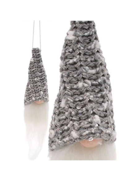 Zawieszka dekoracyjna mikołaj 11cm cekiny szary