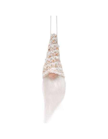 Zawieszka dekoracyjna mikołaj 11cm cekiny biały