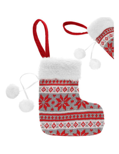 Zawieszka skarpetka na prezenty szara 16x19cm