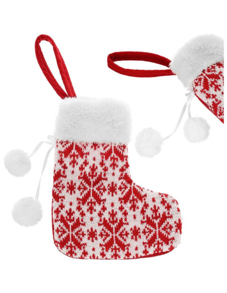 Zawieszka skarpetka na prezenty biała 16x19cm