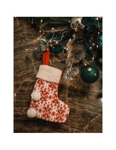 Zawieszka skarpetka na prezenty biała 16x19cm