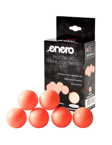 Piłeczki  do tenisa stołowego enero 6 szt pomarańczowe