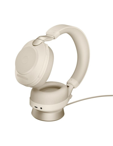 Słuchawki nauszne jabra evolve2 85 uc stereo link380c, beige + stand