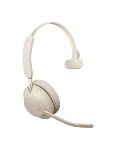 Słuchawki nauszne bezprzewodowe jabra evolve2 65 uc mono link380c, beige + stand