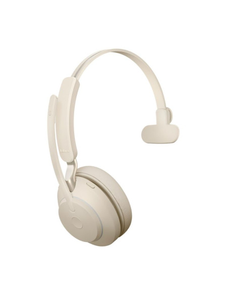 Słuchawki nauszne bezprzewodowe jabra evolve2 65 uc mono link380c, beige