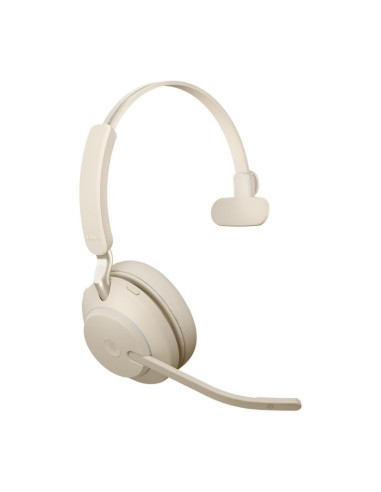 Słuchawki nauszne bezprzewodowe jabra evolve2 65 ms mono link380a, beige