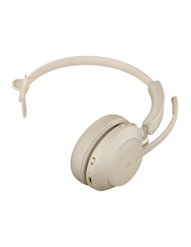 Słuchawki nauszne bezprzewodowe jabra evolve2 65 ms mono link380a, beige