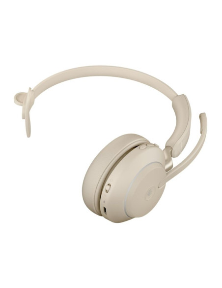 Słuchawki nauszne bezprzewodowe jabra evolve2 65 ms mono link380a, beige