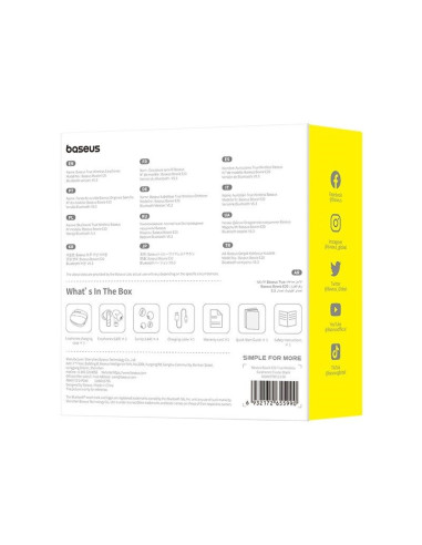 Słuchawki bezprzewodowe baseus bowie e20 (czarny)