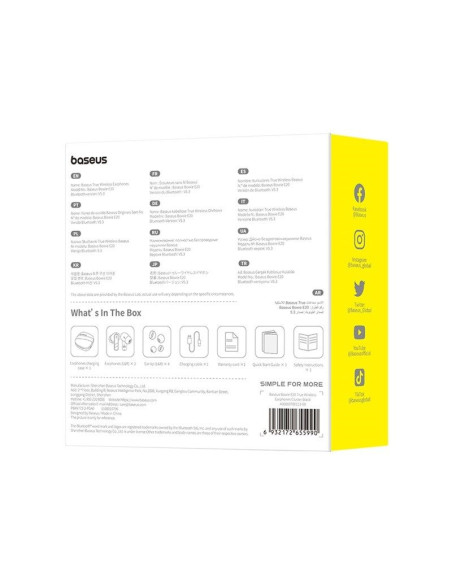 Słuchawki bezprzewodowe baseus bowie e20 (czarny)