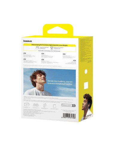 Słuchawki powietrzne baseus bass 15 clip open-ear (biały)