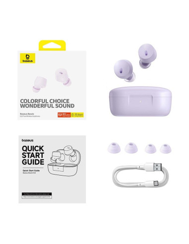 Słuchawki bezprzewodowe baseus bowie e18 (fioletowy)