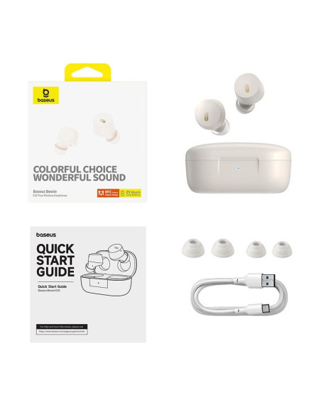 Słuchawki bezprzewodowe baseus bowie e18 (biały)