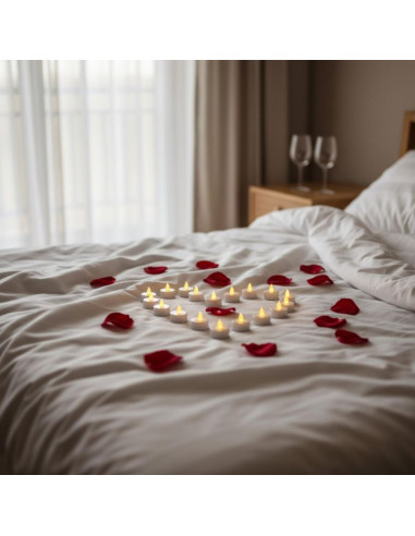 Zestaw 2 świeczek tea light led timer biały