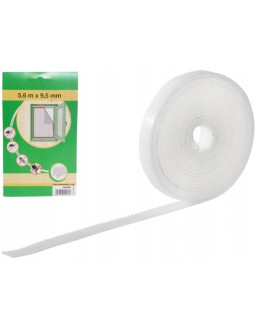 Taśma samoprzylepna na rzep do moskitier dł 5,6m szer 9,5mm 2