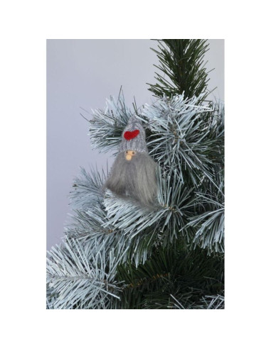 Zawieszka długobrody mikołaj szary