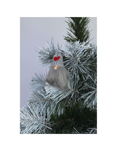 Zawieszka długobrody mikołaj szary