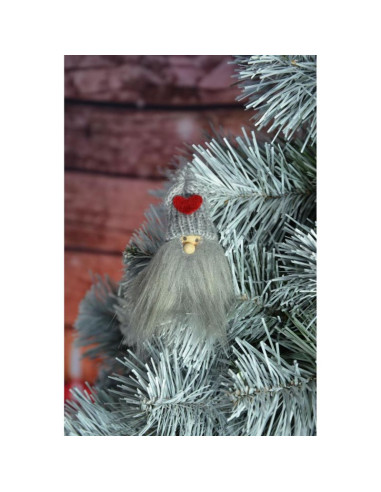 Zawieszka długobrody mikołaj szary