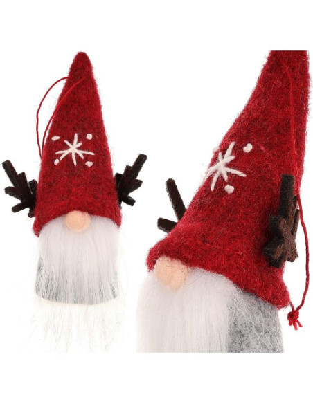 Zawieszka dekoracyjna świąteczna 9cm mikołaj czerwony