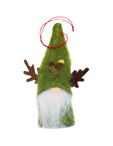 Zawieszka dekoracyjna świąteczna 9cm mikołaj zielony