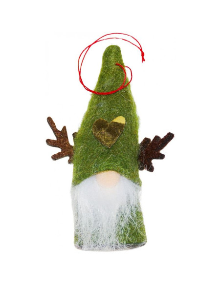 Zawieszka dekoracyjna świąteczna 9cm mikołaj zielony