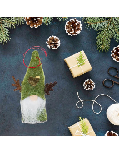 Zawieszka dekoracyjna świąteczna 9cm mikołaj zielony