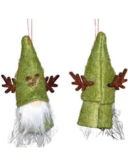 Zawieszka dekoracyjna świąteczna 9cm mikołaj zielony