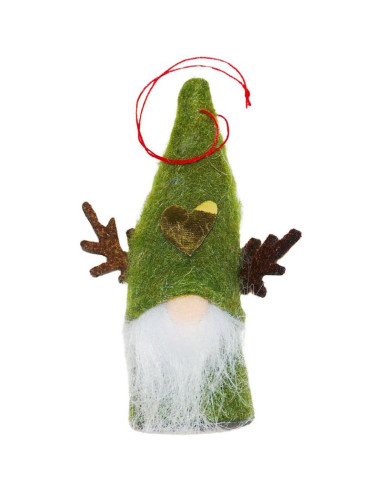 Zawieszka dekoracyjna świąteczna 9cm mikołaj zielony