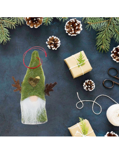 Zawieszka dekoracyjna świąteczna 9cm mikołaj zielony