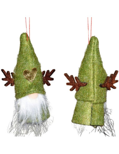 Zawieszka dekoracyjna świąteczna 9cm mikołaj zielony