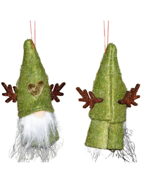 Zawieszka dekoracyjna świąteczna 9cm mikołaj zielony