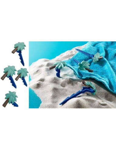 Śledzie klipsy uchwyty do ręcznika plażowego koca 4 szt niebieskie palmy